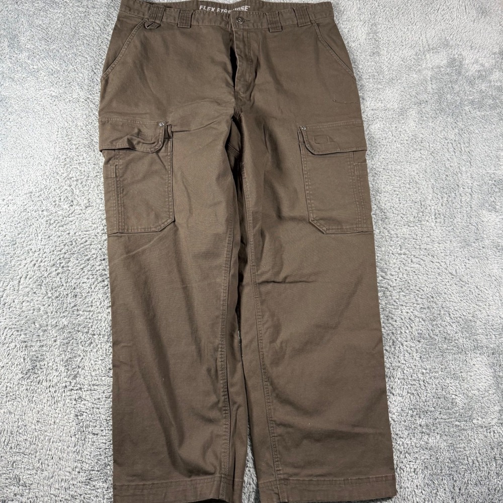 Duluth Trading Co Cargo Pants Mens 38x30 Brown Flex Fire Hose Workwear Utility